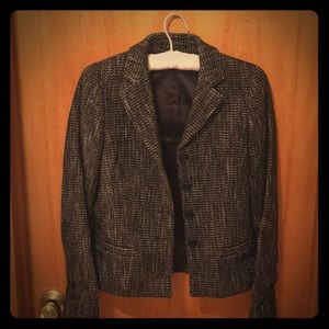 Theory black and white tweed blazer sz0
